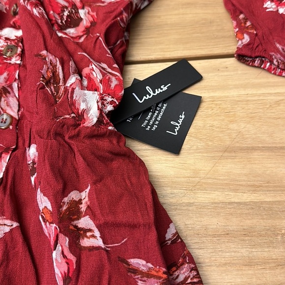 LULUS ⭐️ floral dress off the shoulder/ open back - Picture 5 of 6